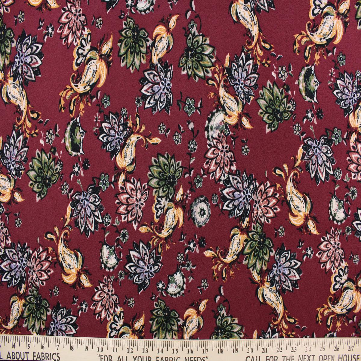 Georgette Floral Maroon