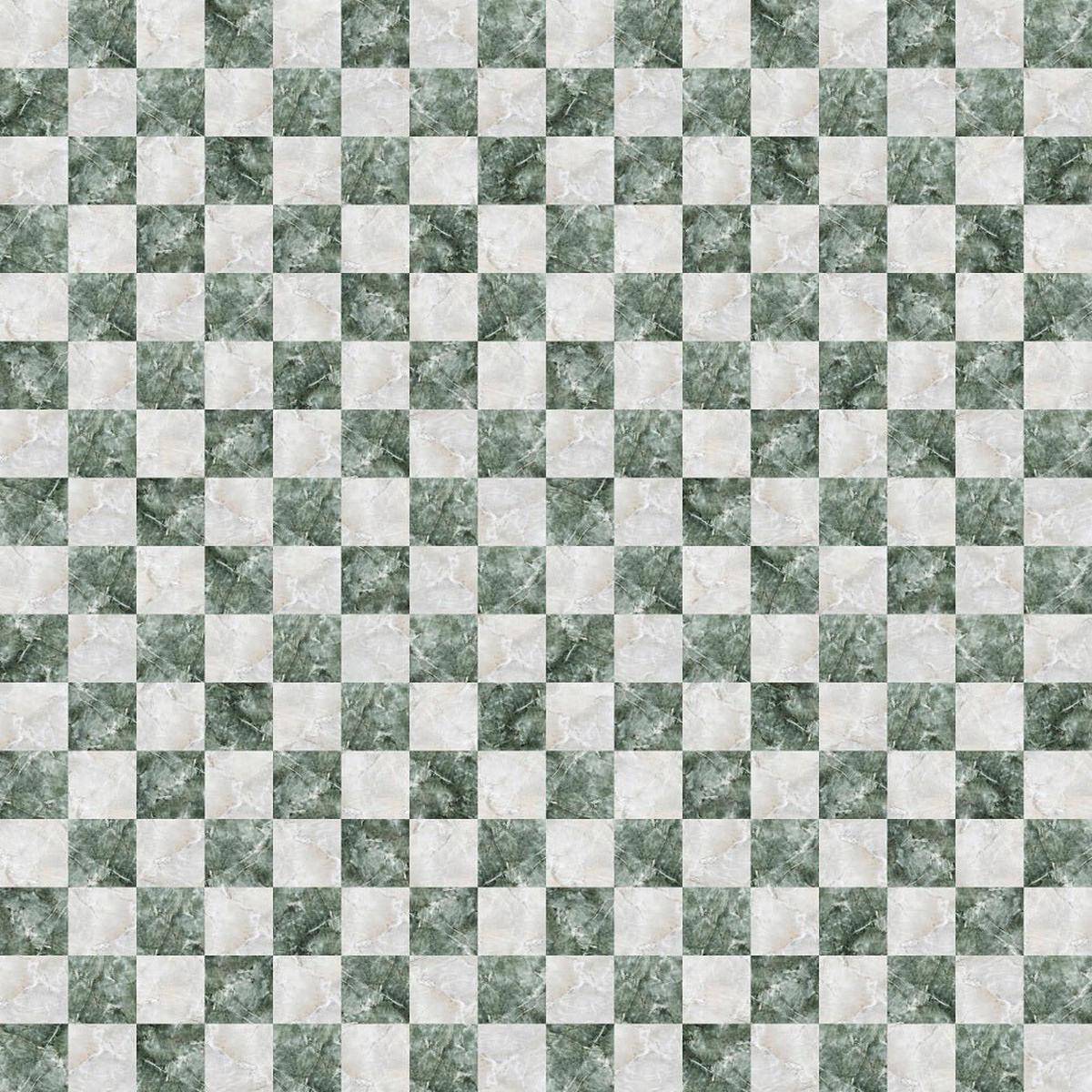 Marble Checkered Tiles - Green White