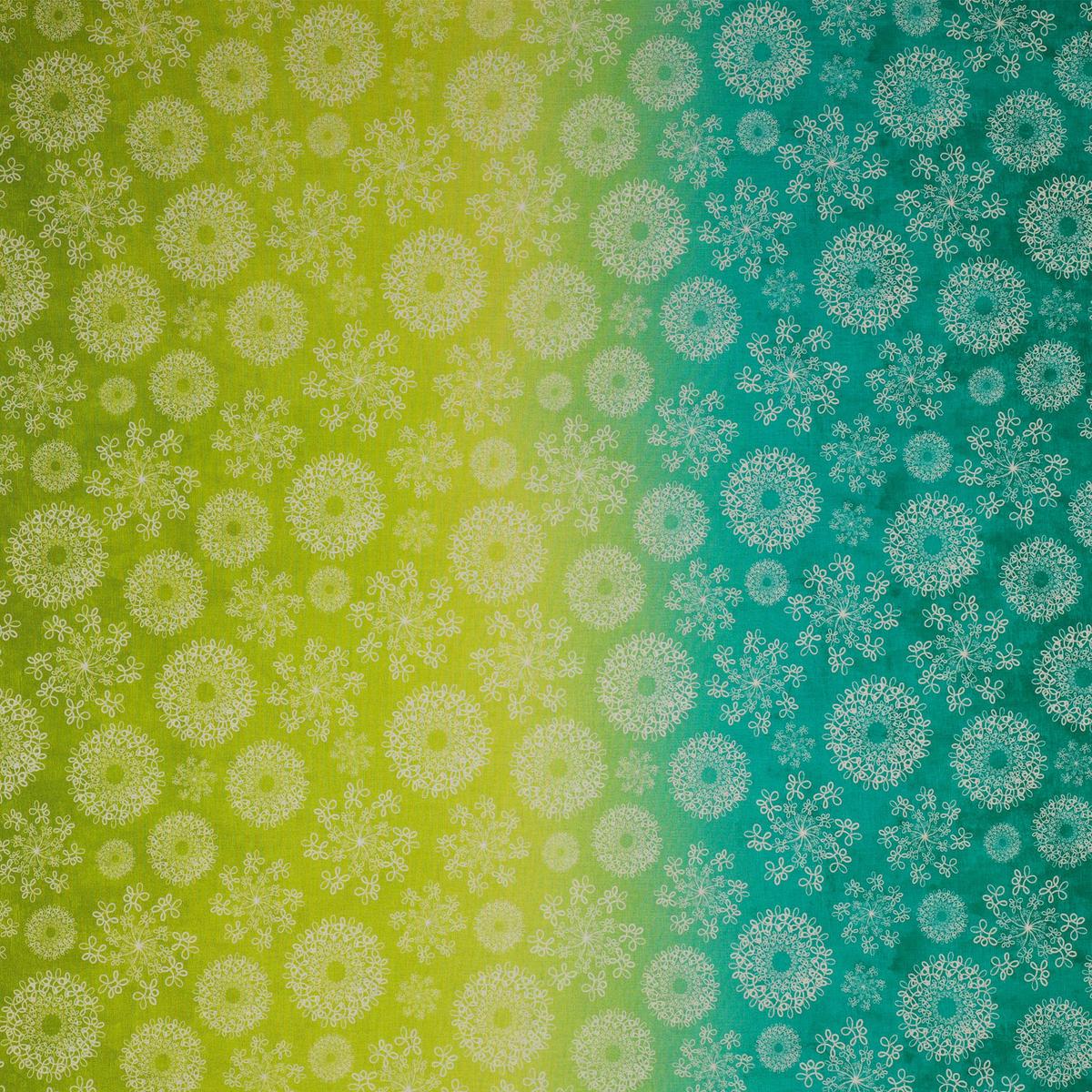 Wishflower Fabric Collection - Wishflower Ombre Lime/Teal