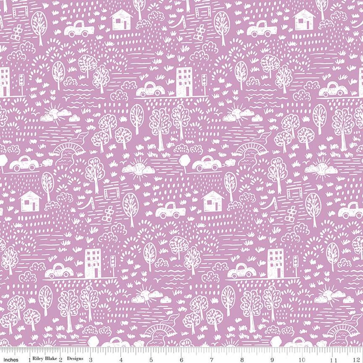 Fabric Riley Blake Purple Neighborhood Get Your Cray-on with Crayola by the Quarter Yard C15411-PURPLE