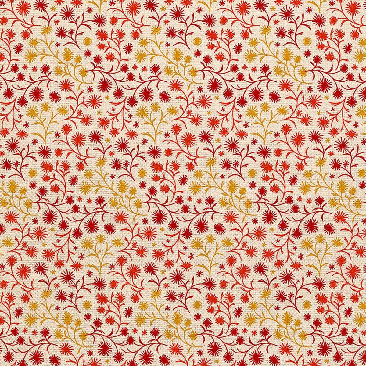 Floral Toss - Red/Gold - Canvas