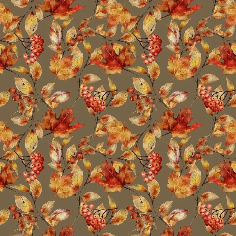 The Cottage Leaves Fabric - Green