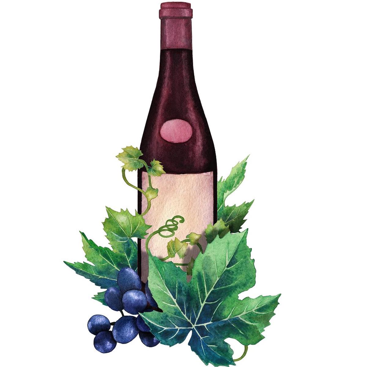 Bottle Of Merlot Fabric Panel