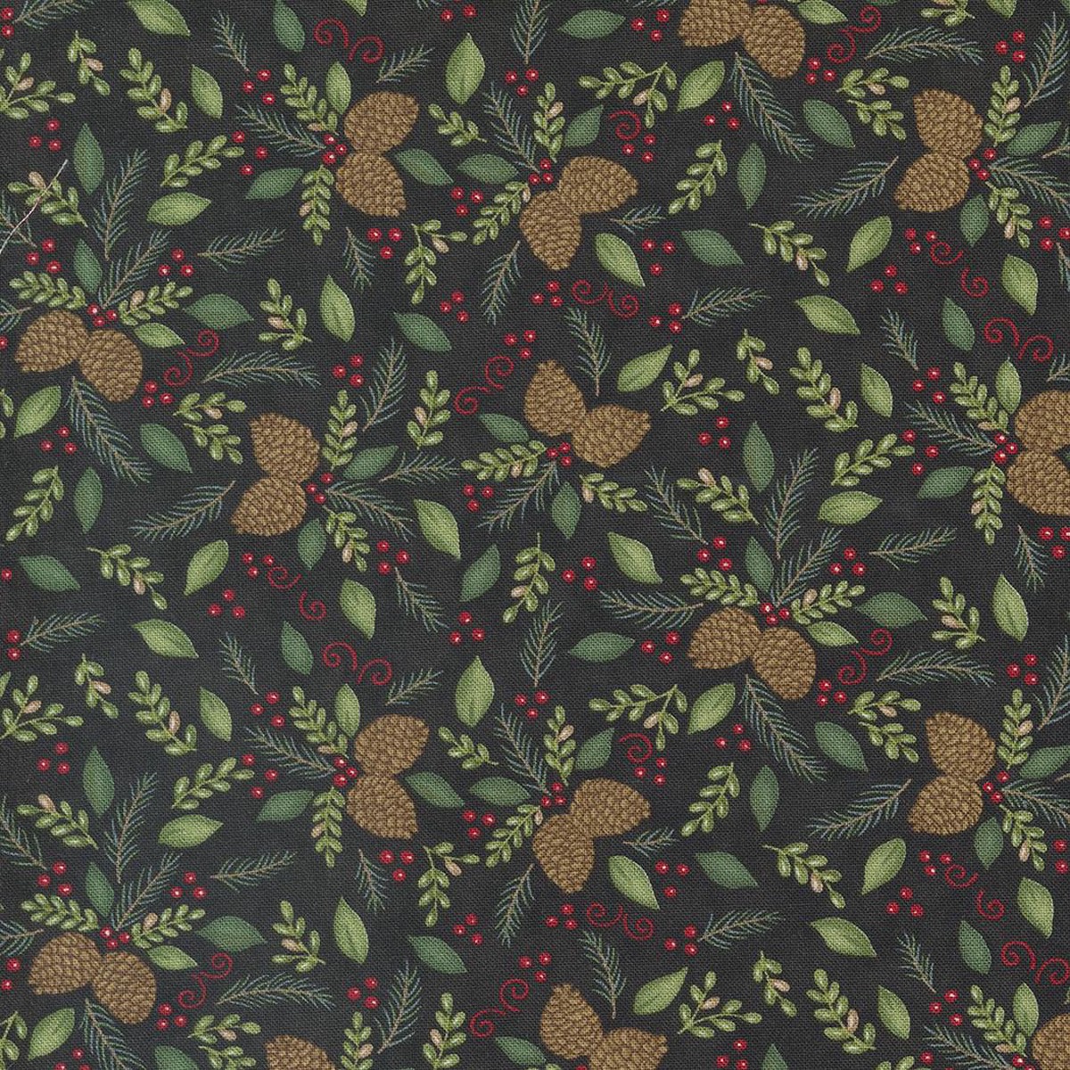 Woodland Winter - Pinecones Foliage Charcoal