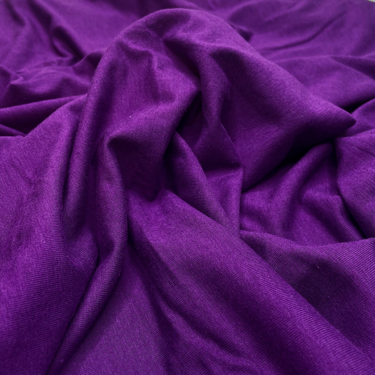 Bouquet Of Irises - Jersey Bamboo/Cotton Knit - Purple - 2.75M Bundle