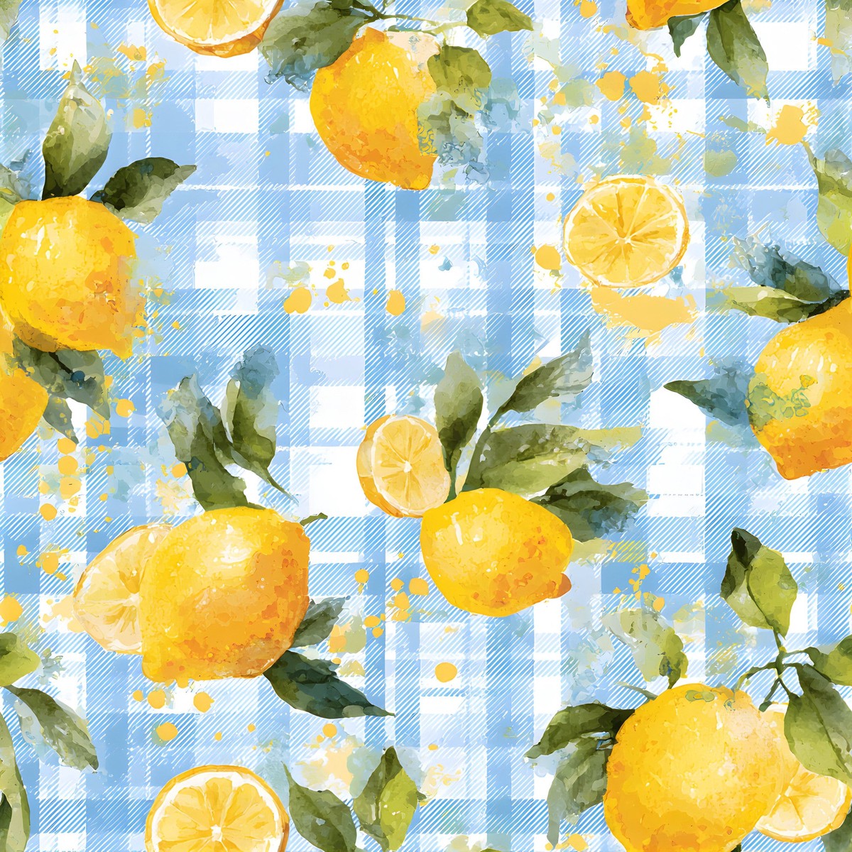 Lemonade Summer Gingham Pattern 10 Quilting Cotton Fabric
