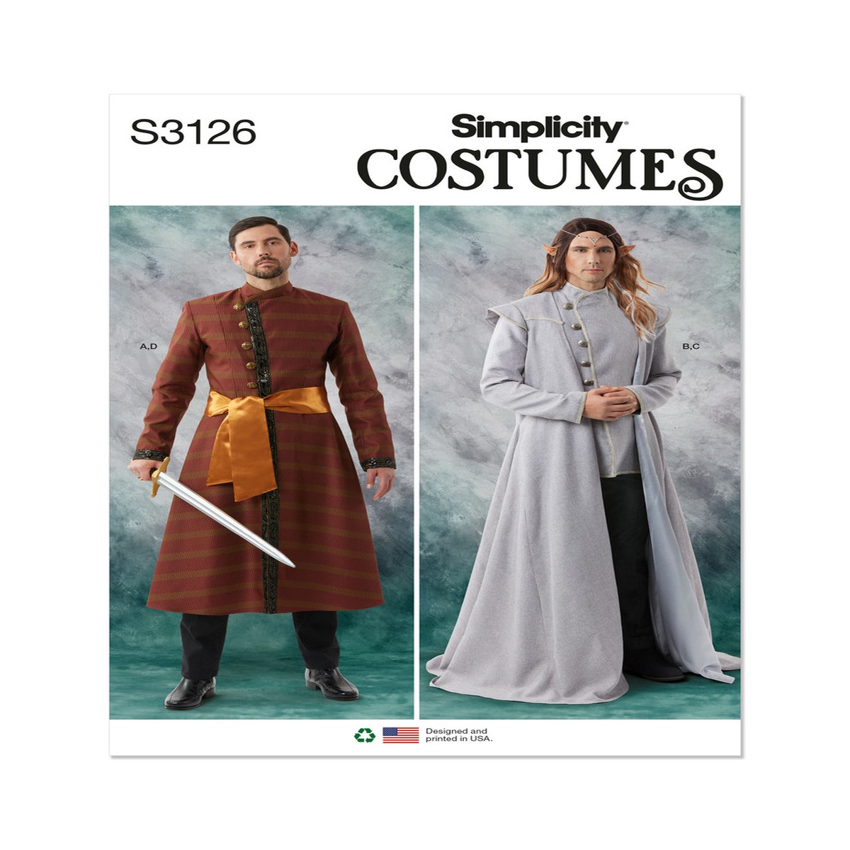 Men's Fitted Fantasy Coat & Jacket in Simplicity Costumes (S3126)