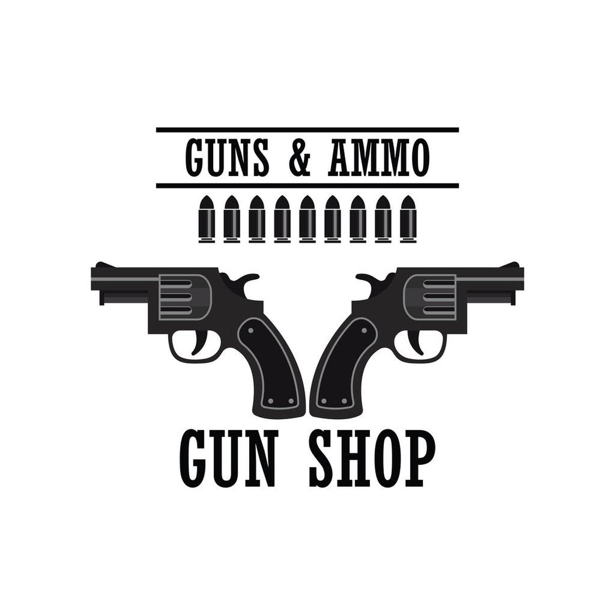 Gun Shop Fabric Panel Variation #2 Fabric Panel - White