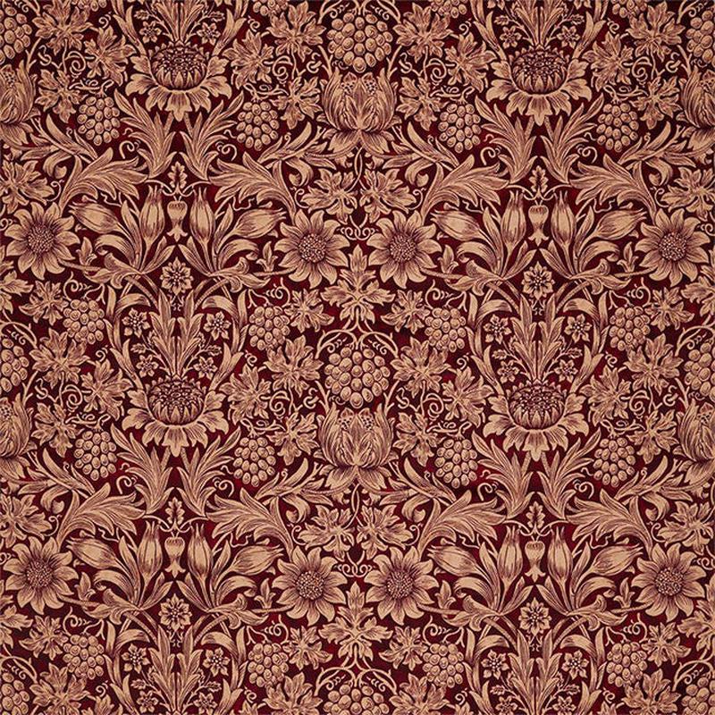 Sunflower Velvet Rouen Velvets Kermes/Birch Fabric by Morris & Co
