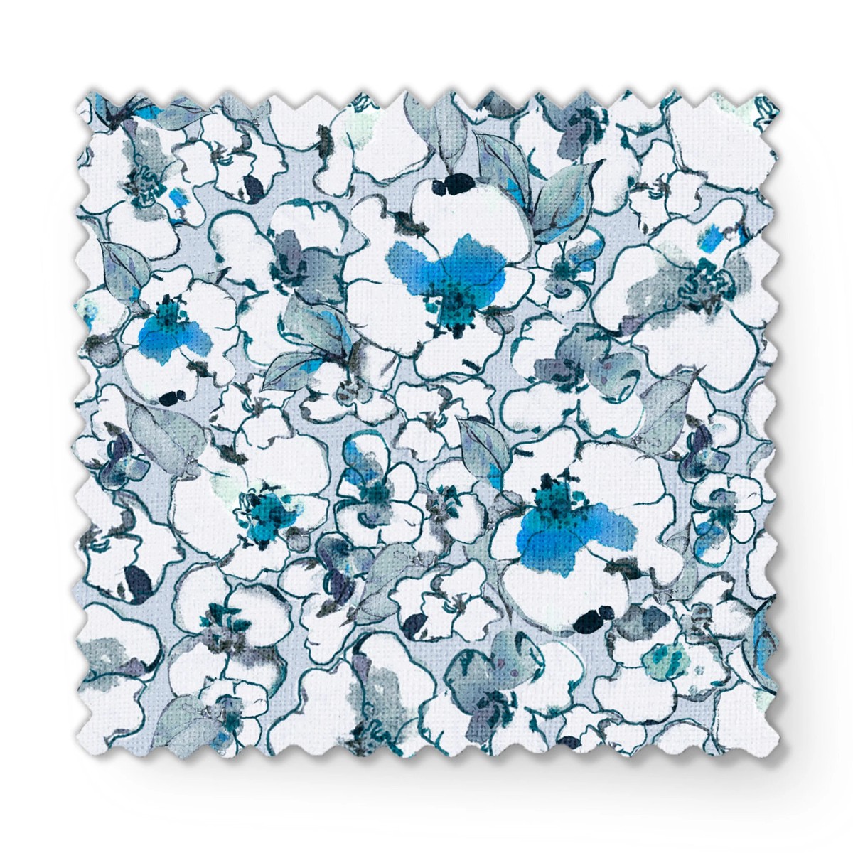 Susan Winget Floral Speckle on Blue Fabric