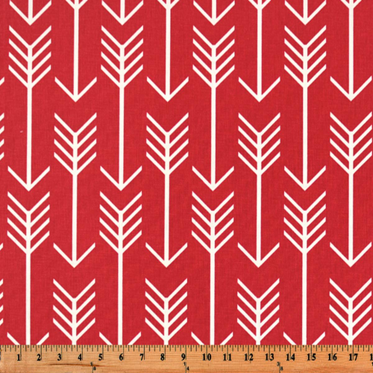 Arrow Timberwolf Red Macon Fabric By Premier Prints