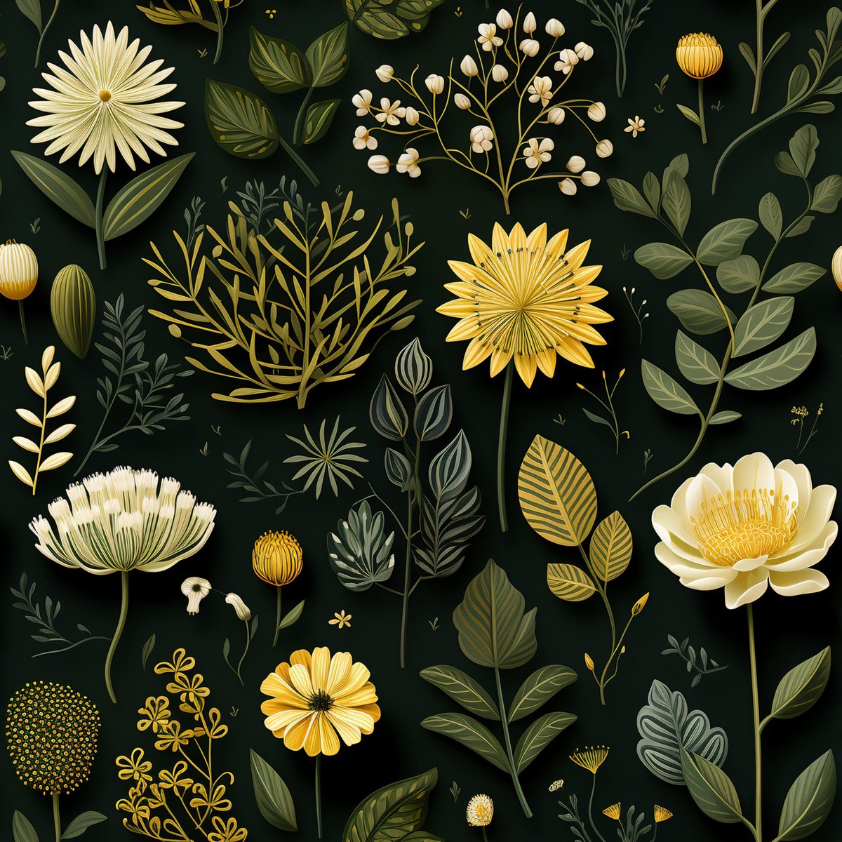 Botanical Garden Pattern 1 Quilting Cotton Fabric