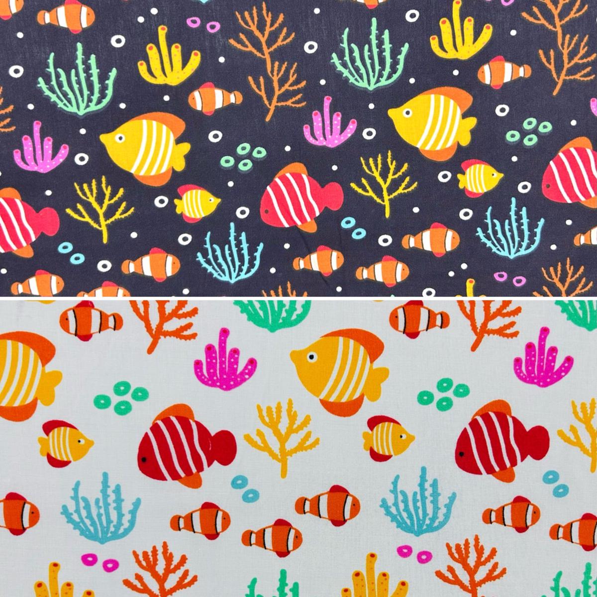 Bubble Fish Polycotton Fabric
