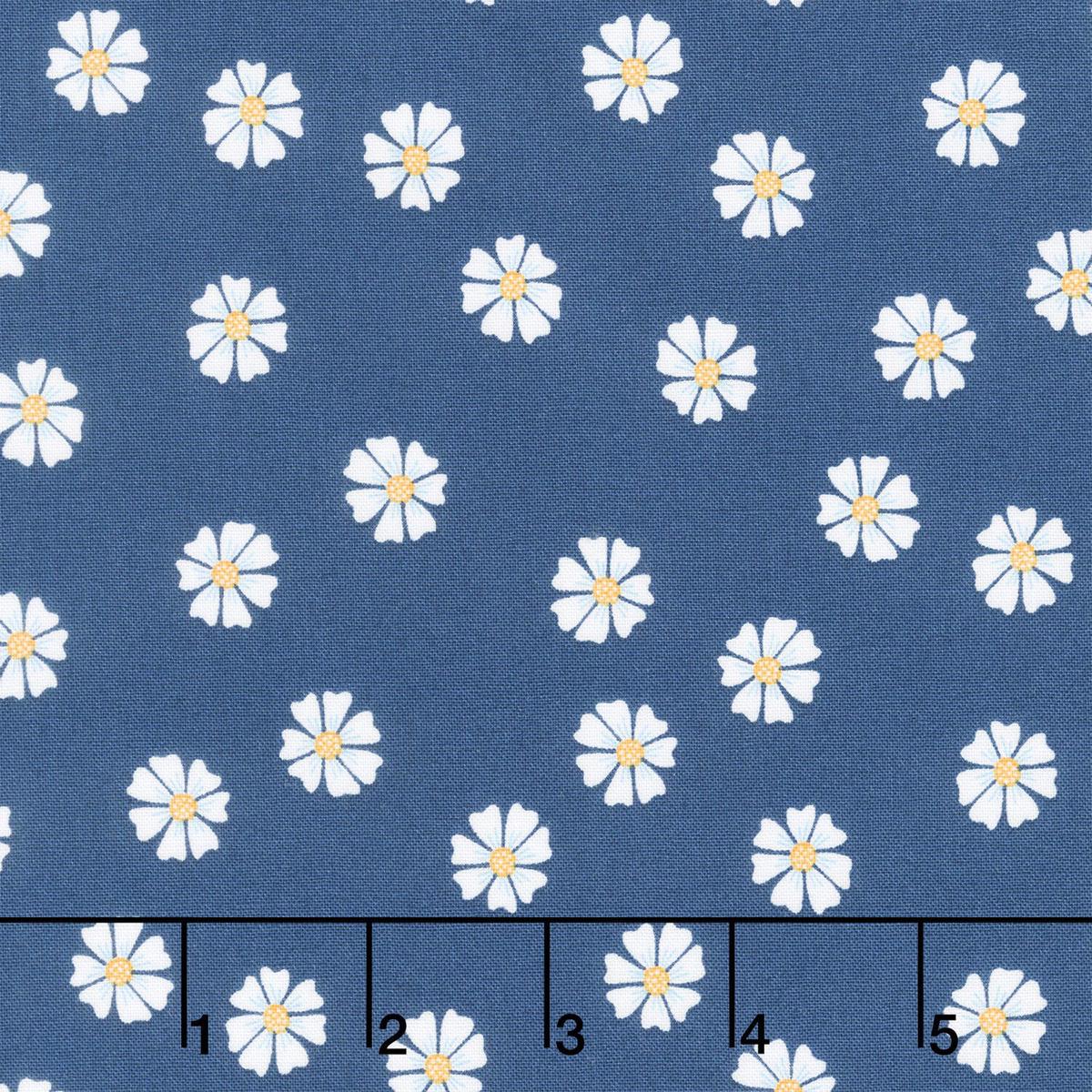 Oh Say Can You Sew - Dancing Daisies Navy Yardage
