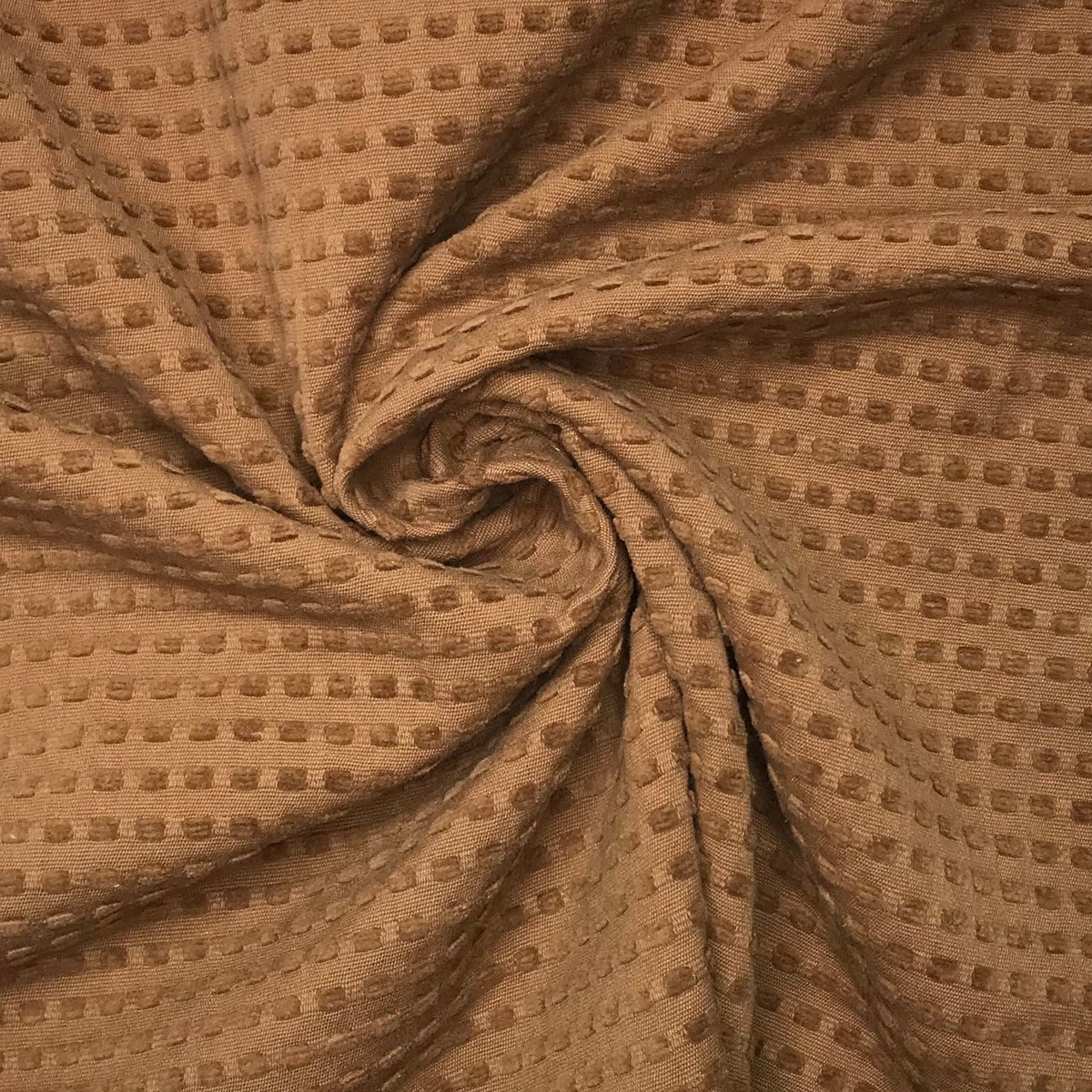 Squared Grid - Poly Woven - Light Brown Geometric - 1/2 Meter