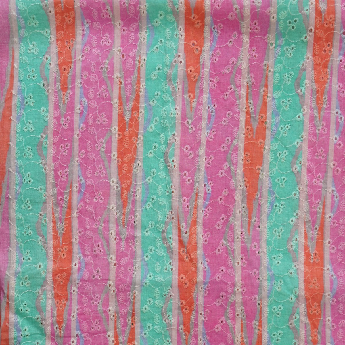 ( Width 44 Inches ) Pure Cotton Hakoba Floral Blue And Pink Colours Arrows Hand Block Print Fabric