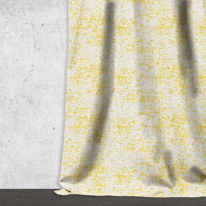 'Highlighted Sun' Fabric by the Metre (White/ Yellow)