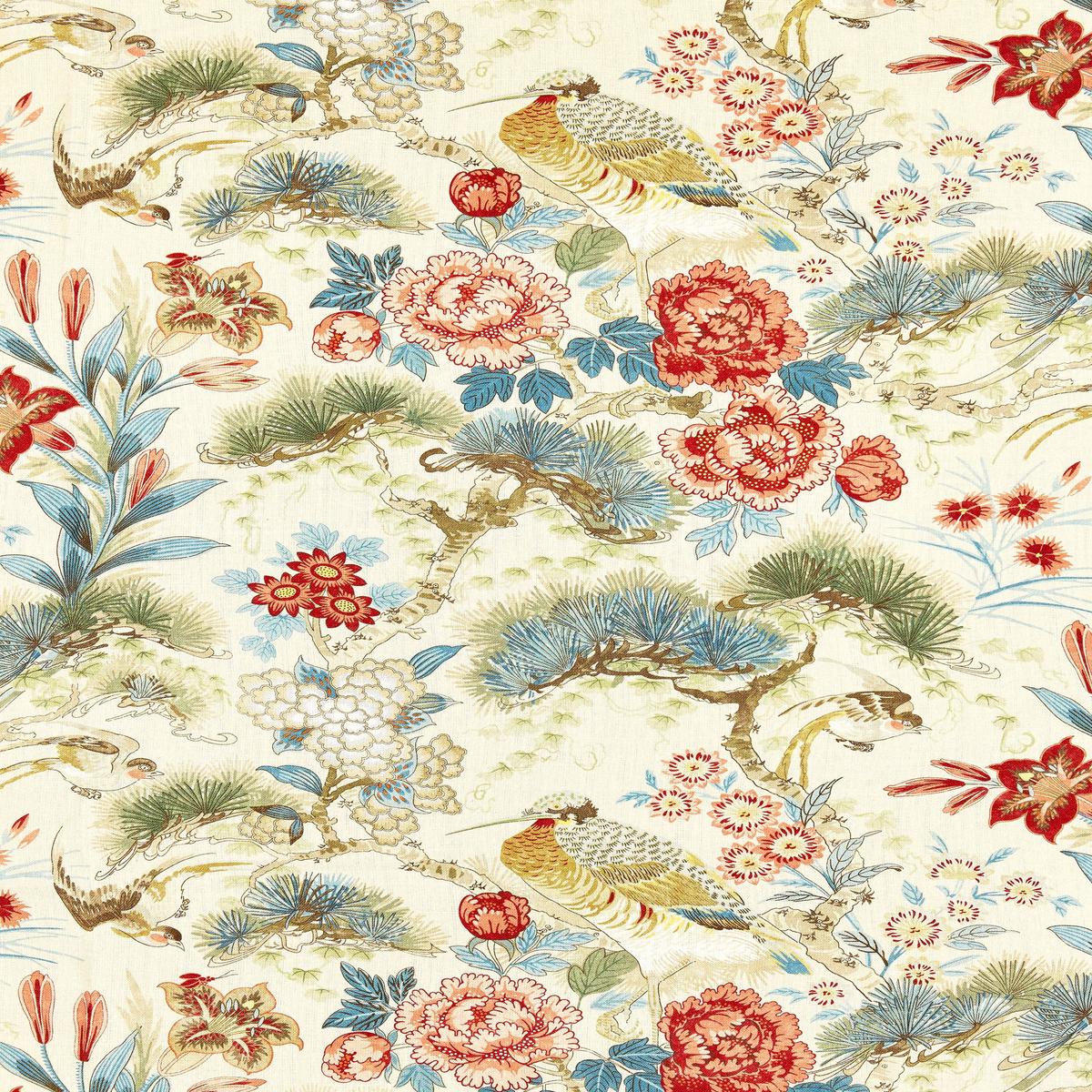 SCALAMANDRE SHENYANG LINEN PRINT FABRIC SANDALWOOD - SC 000416601 NEW SKU # SC166010004