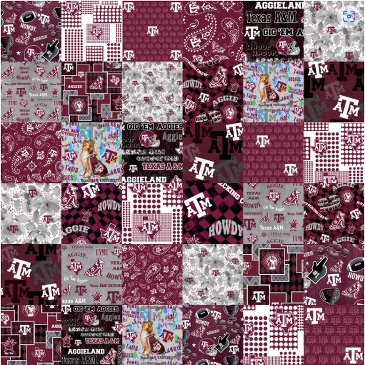 Texas A&M Collegiate Cheater Quilt Allover