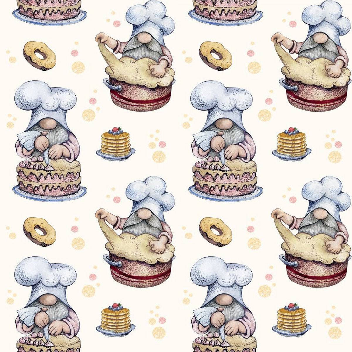 Baker Gnomes Bubbles 2 Fabric