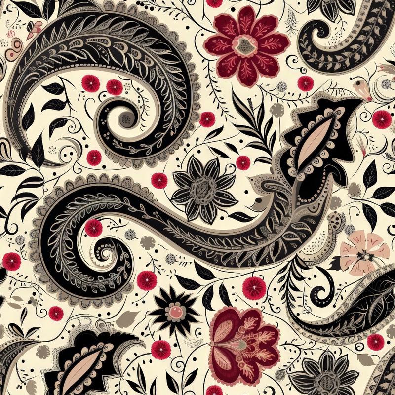 Boho Floral Paisley Pattern 12 Quilting Cotton Fabric