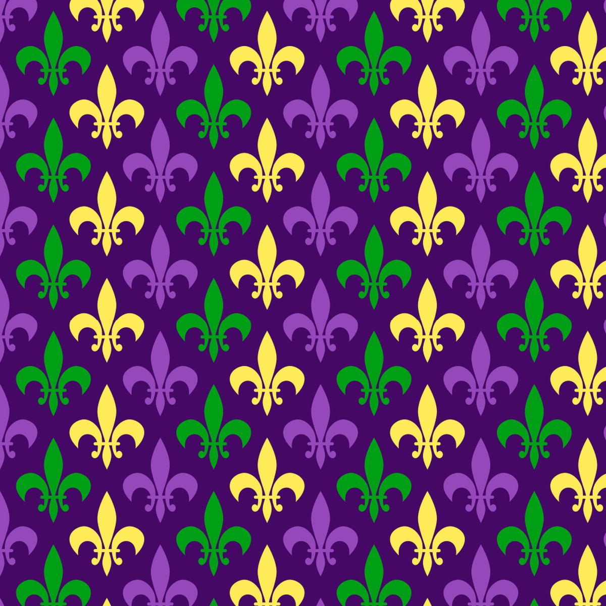 Mardi Gras Fleur-de-lis Fabric - Purple
