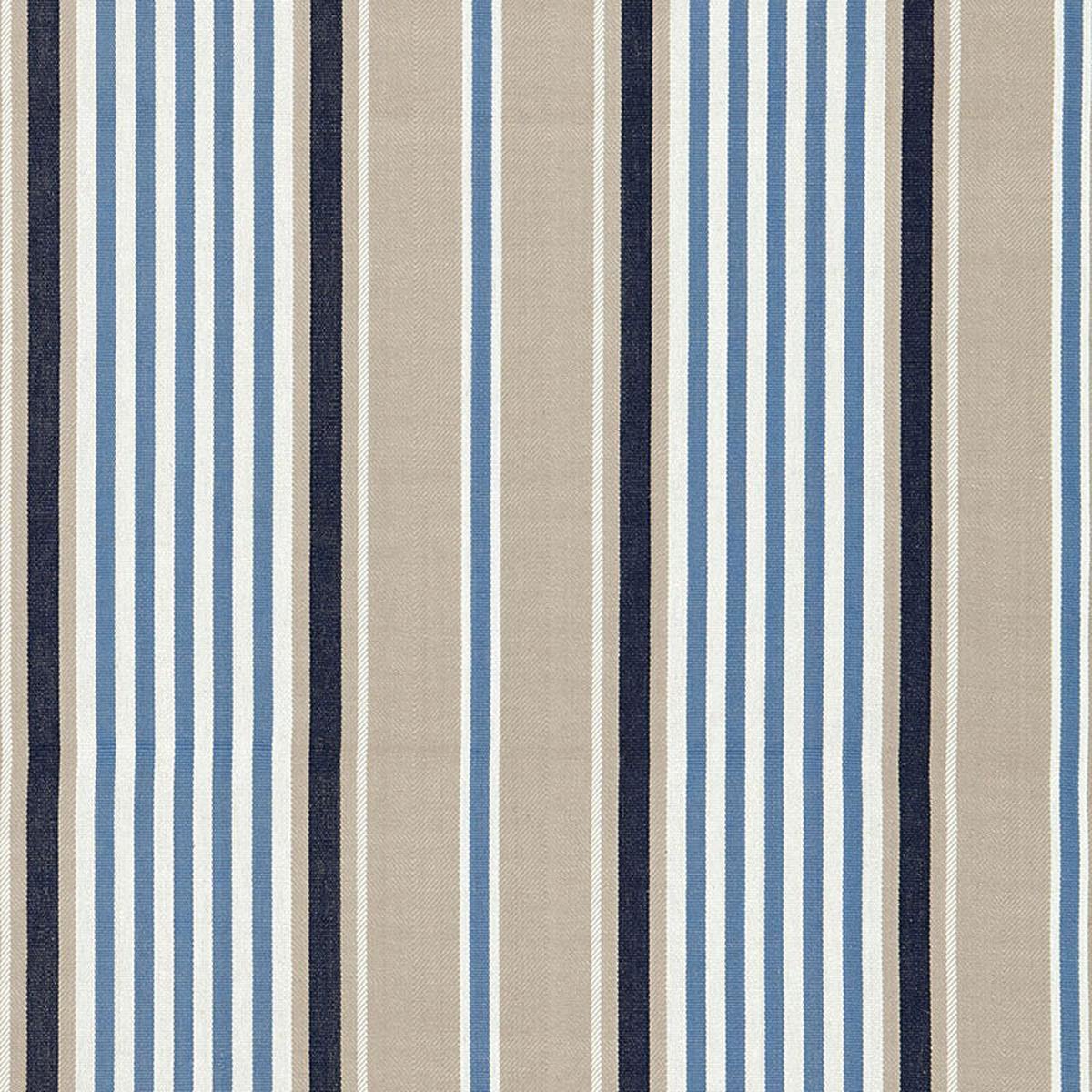 SCHUMACHER SEA ISLAND STRIPES MINZER COTTON STRIPE PATTERN WOVENS PATTERN WOVENS INDIGO - 66011