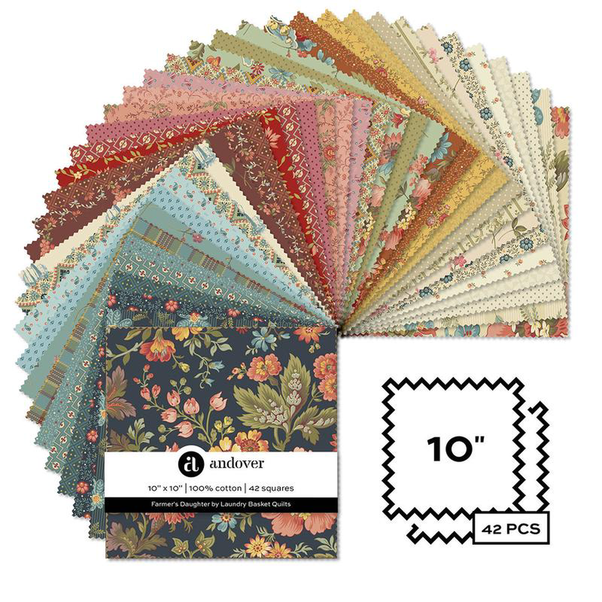 Fabric Andover Farmer8217s Daughter by Laundry Basket Quilts 108243 Squares 3S-FARMERS-X