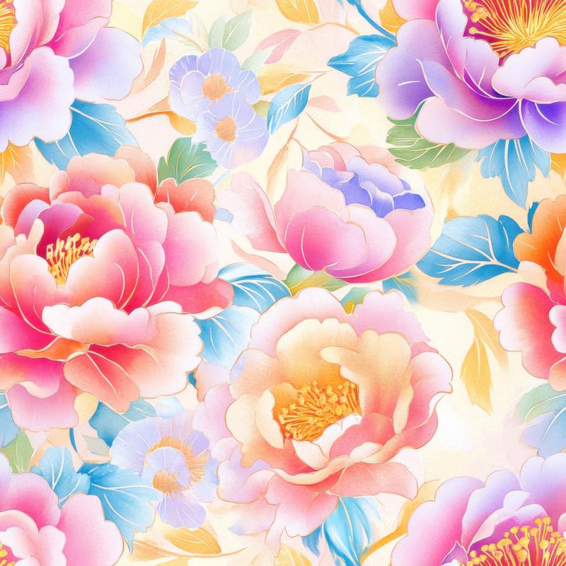 Japanese Floral Pattern 3 Quilting Cotton Fabric