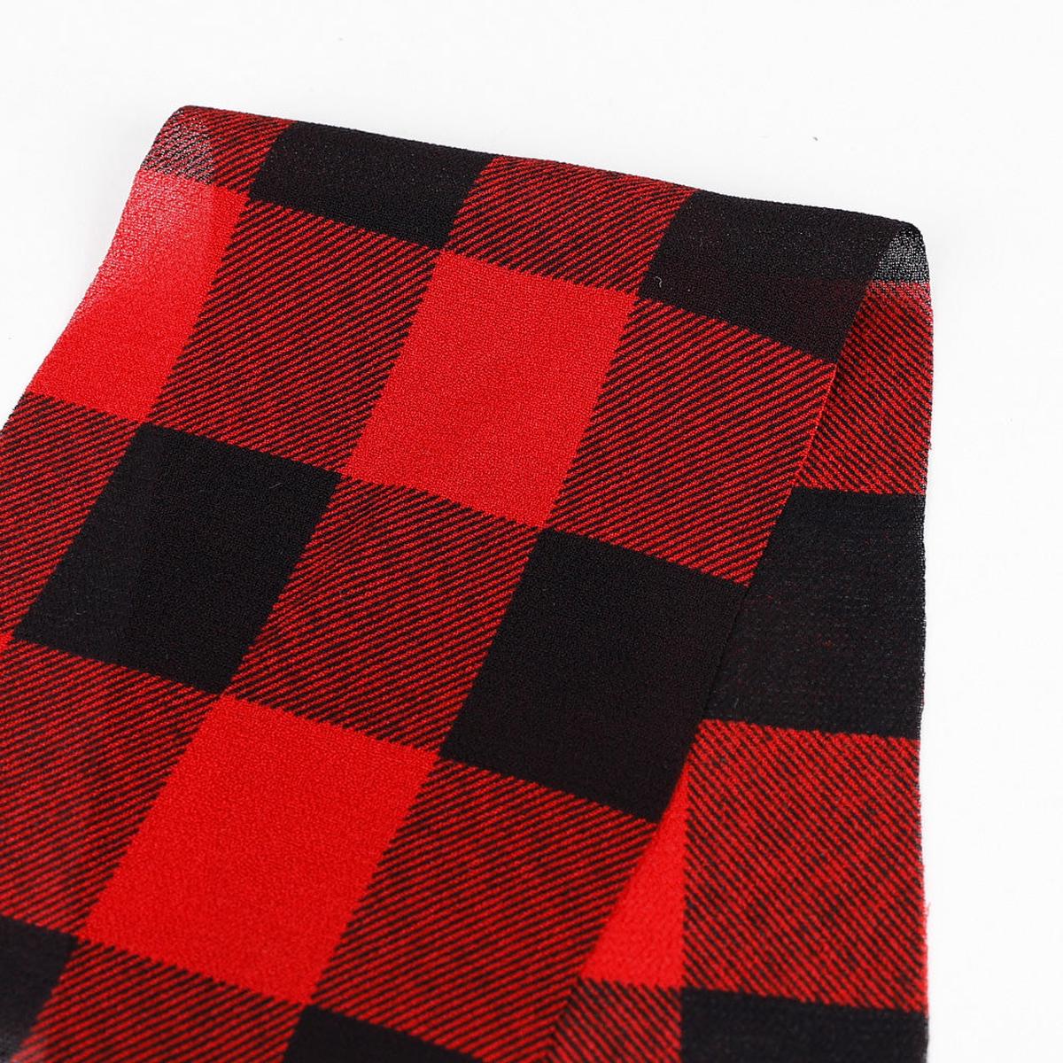 Buffalo Check Viscose Georgette - Red/Black