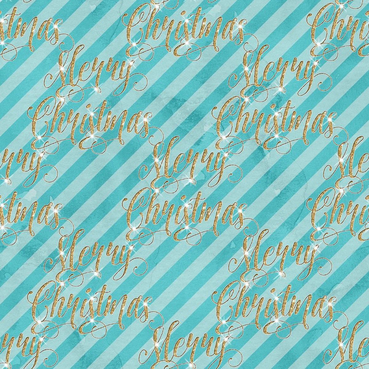 Elegant Nutcracker Merry Christmas Font and Stripes Fabric - Blue