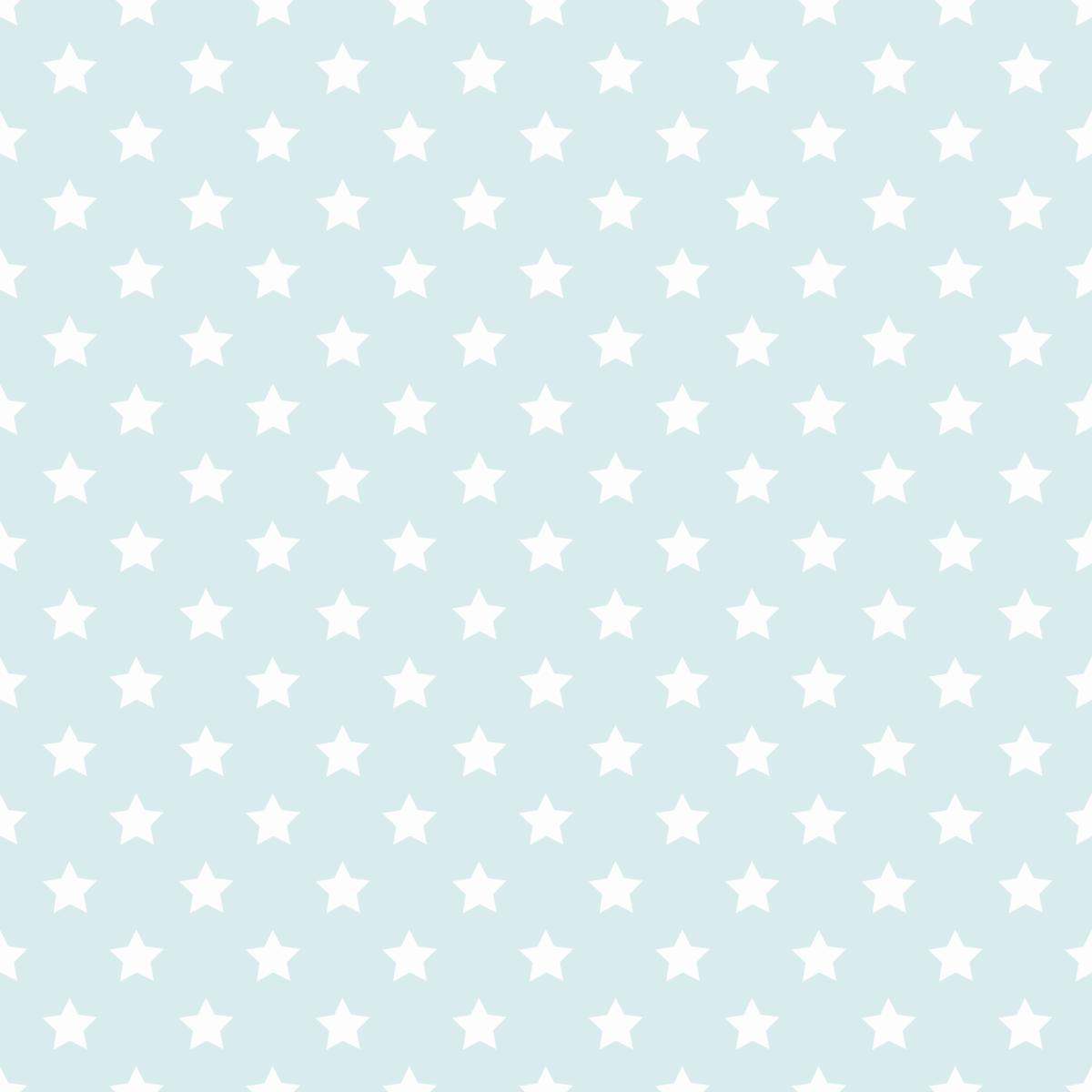 Stars Basics Fabric - White on Iceberg