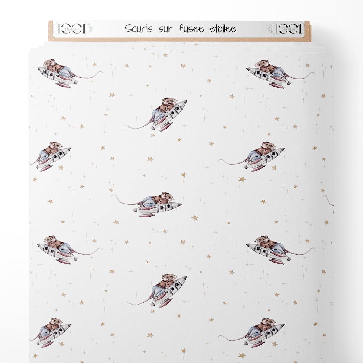 Tissu - Souris sur fuse toile