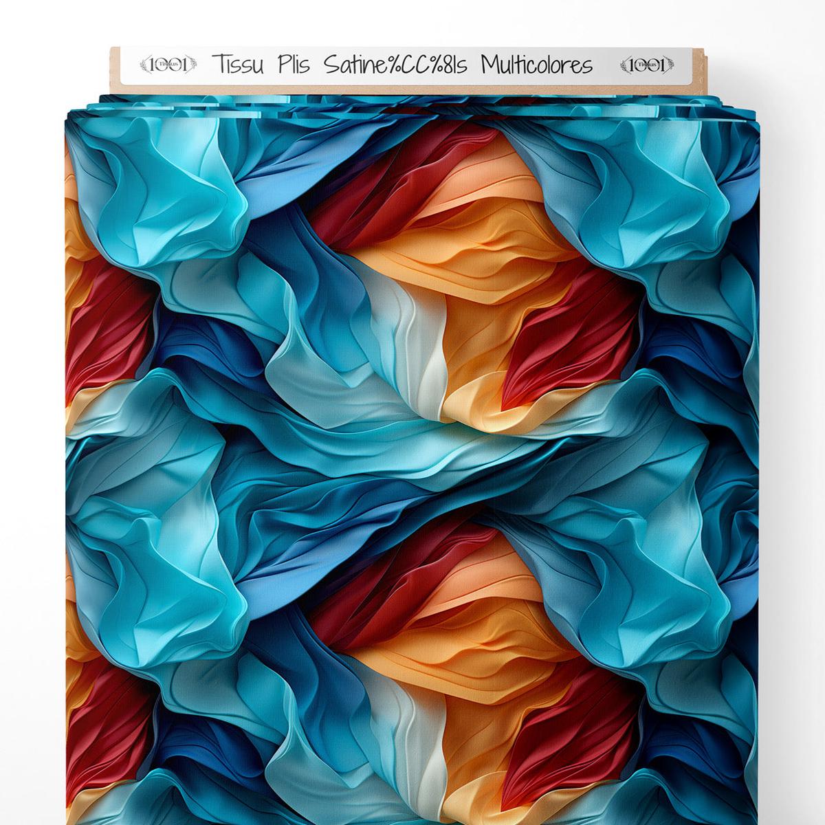 Tissu - Plis Satines Multicolores