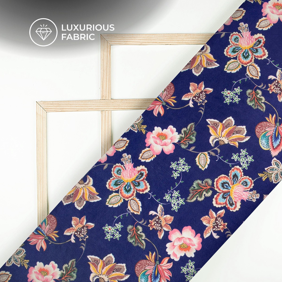 Anciant Creative Floral Digital Print Velvet Fabric (Width 58 Inches)