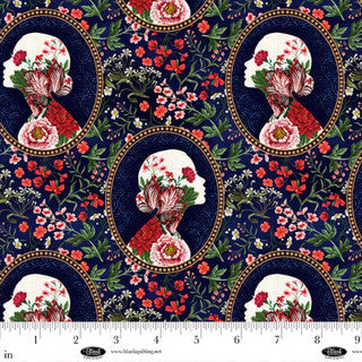 Cameo Appearance Cameos Navy Cotton 44"/45" Fabric Per Yard