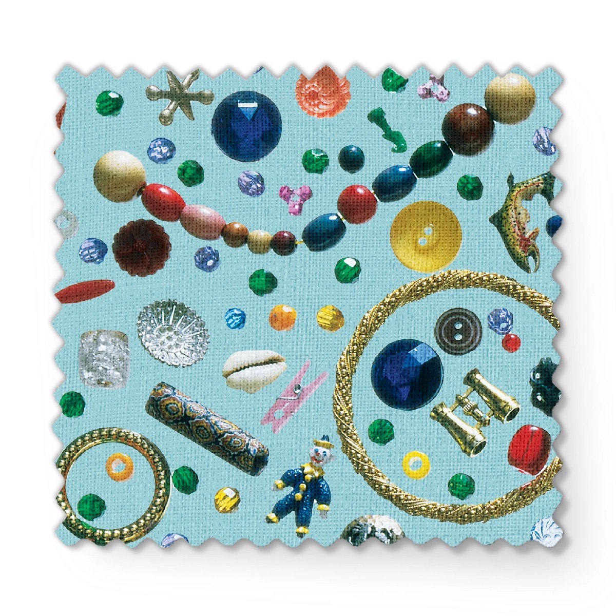 I Spy Mystery on Teal Fabric