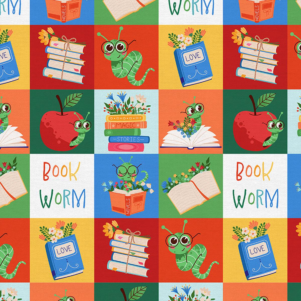 Book Worm Blocks - Quilting Cotton