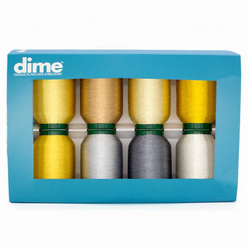 DIME Kingstar Precious Metals 8pk Metallic Thread Kit 1000m Spools KS8PM