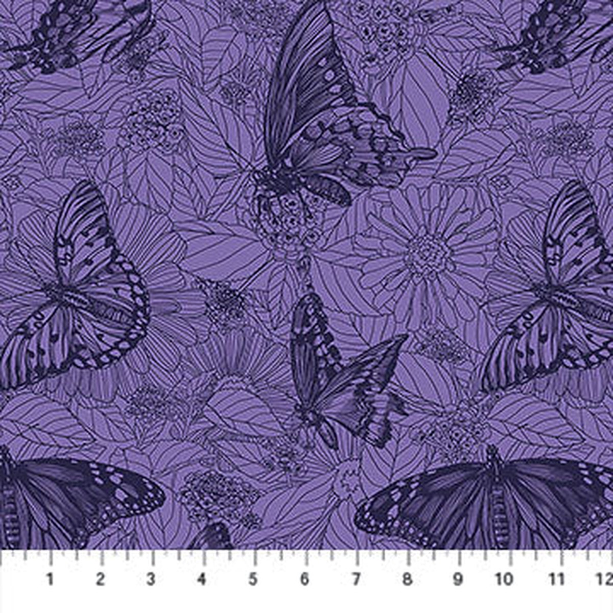 Indelible Ink Winging It Blueberry Cotton 44"/45" Fabric Per Yard