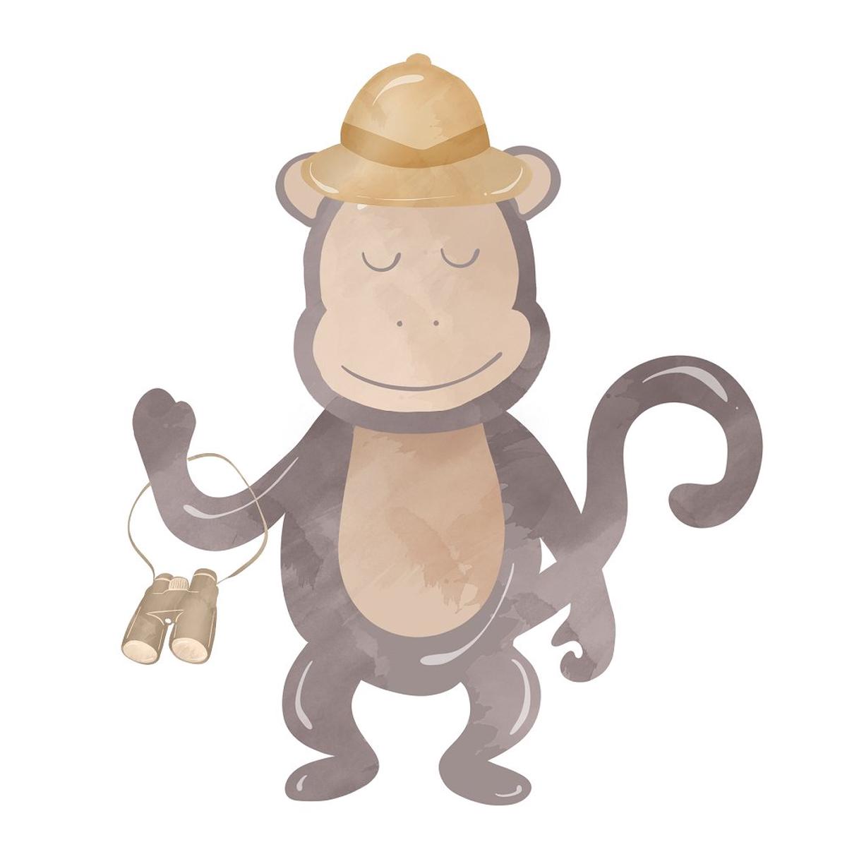Baby Monkey Guide Fabric Panel
