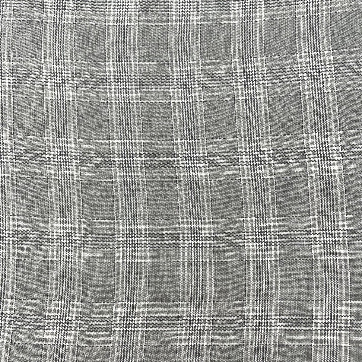 Linen Grey Check Fabric 6634