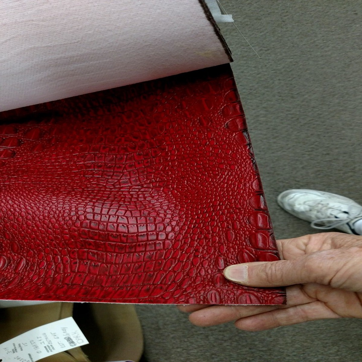 JJ Wild CROC Flame Red Vinyl 56" - Sold by the CONTINUOUS YARD!