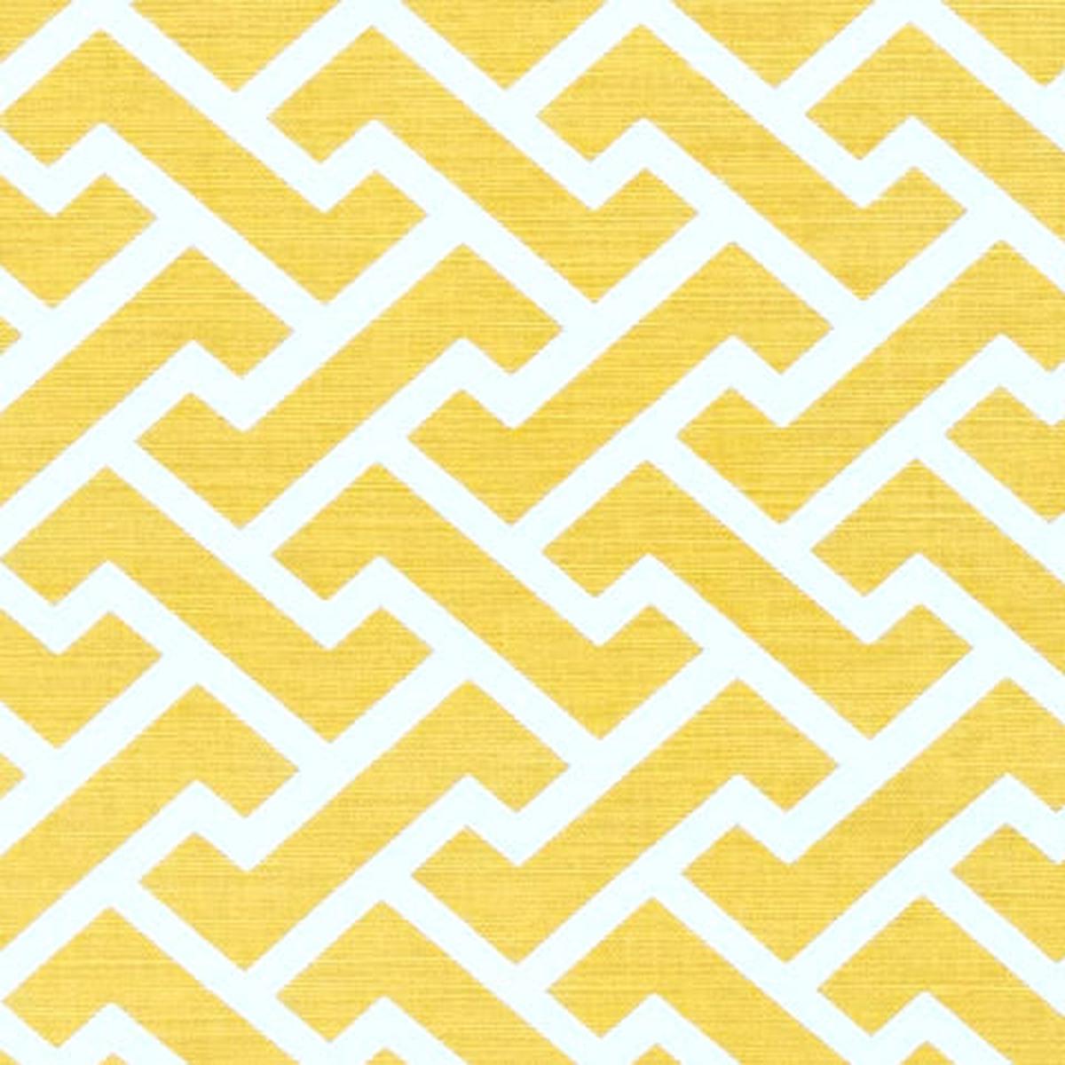 China Seas Fabric: Aga Reverse - Custom Taxicab Yellow on White Belgian Linen / Cotton
