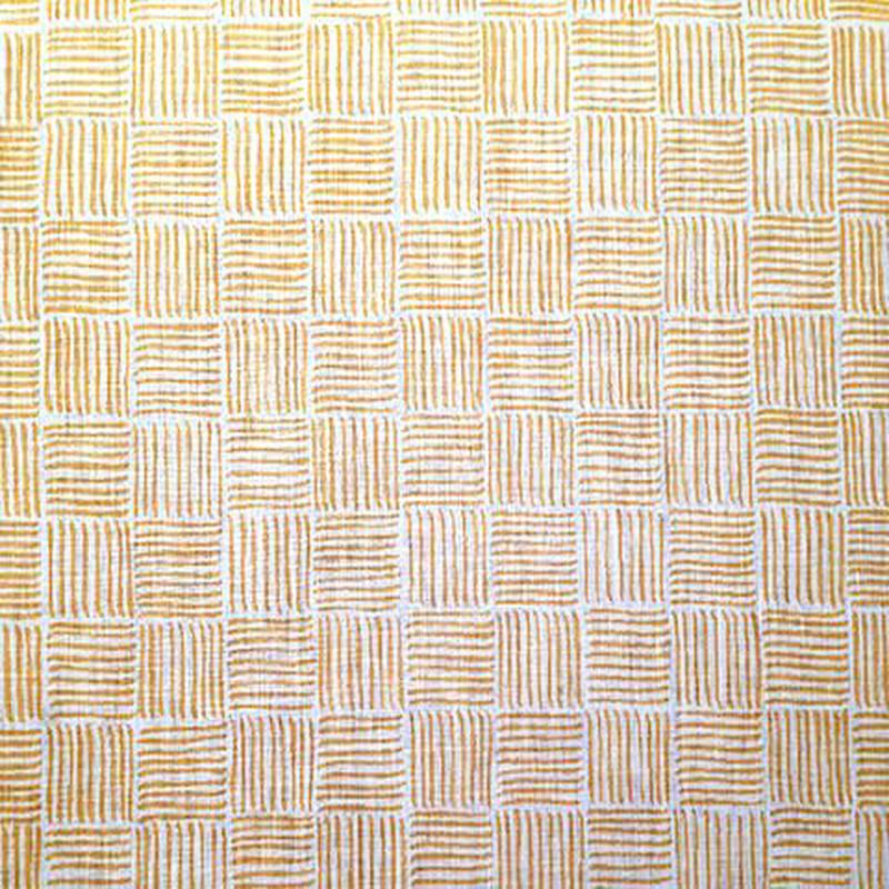 China Seas Fabric: Textura - Custom Yellow on Oyster 100% Linen