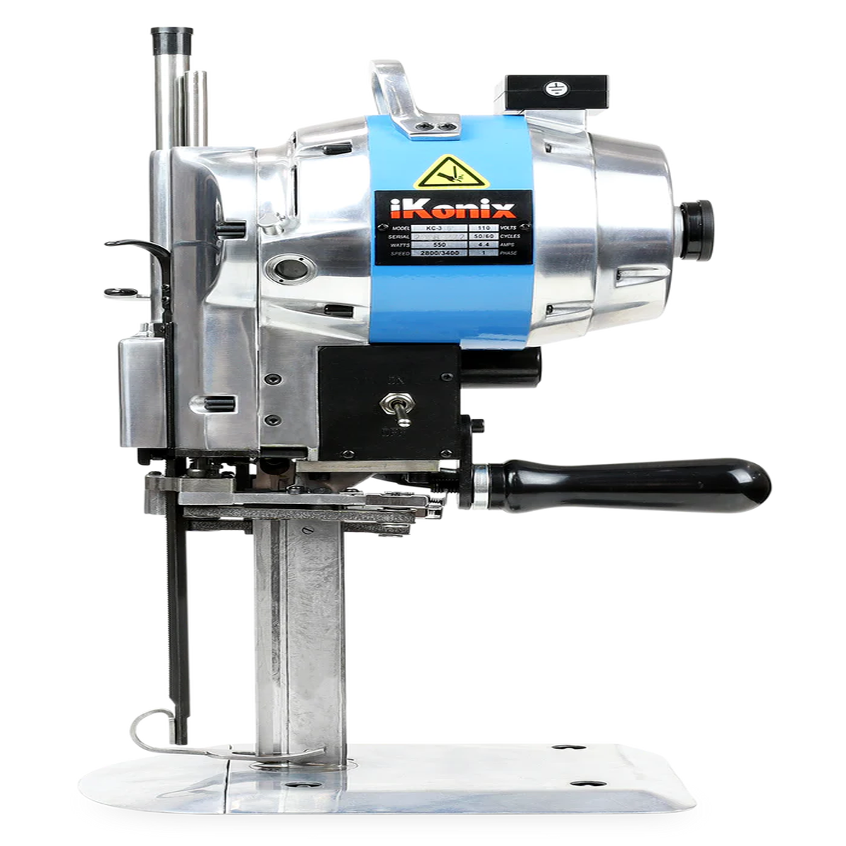 iKonix Industrial Fabric Cutter with Alloy Steel Blade Automatic Sharpening Cuts Leather Cloth Multilayer Fabrics