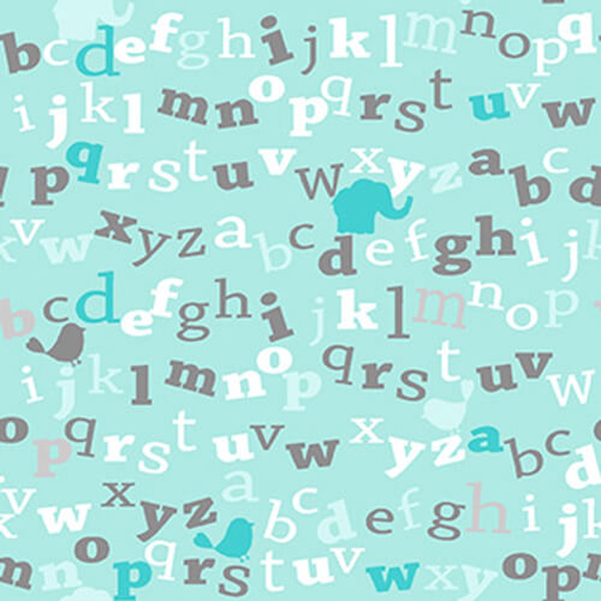 Comfy Flannel - Letters 44"/45" Cotton Flannel Fabric per yard