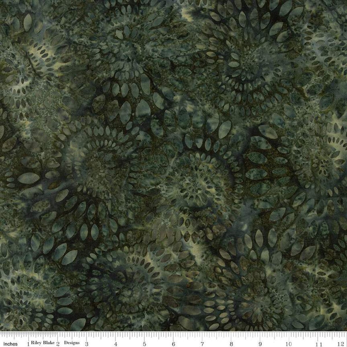 Fabric Riley Blake Batiks Forest Green Dahlias 108" Wide Back 3yd Package 3YD-BTWB23010-279