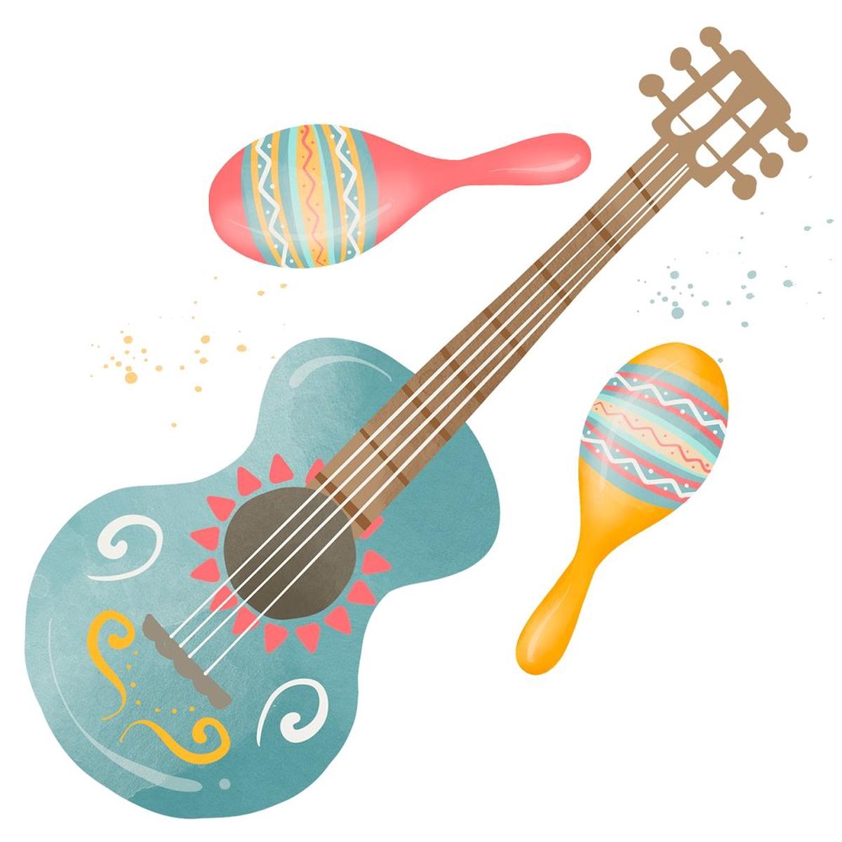 Fiesta Music Scene Fabric Panel