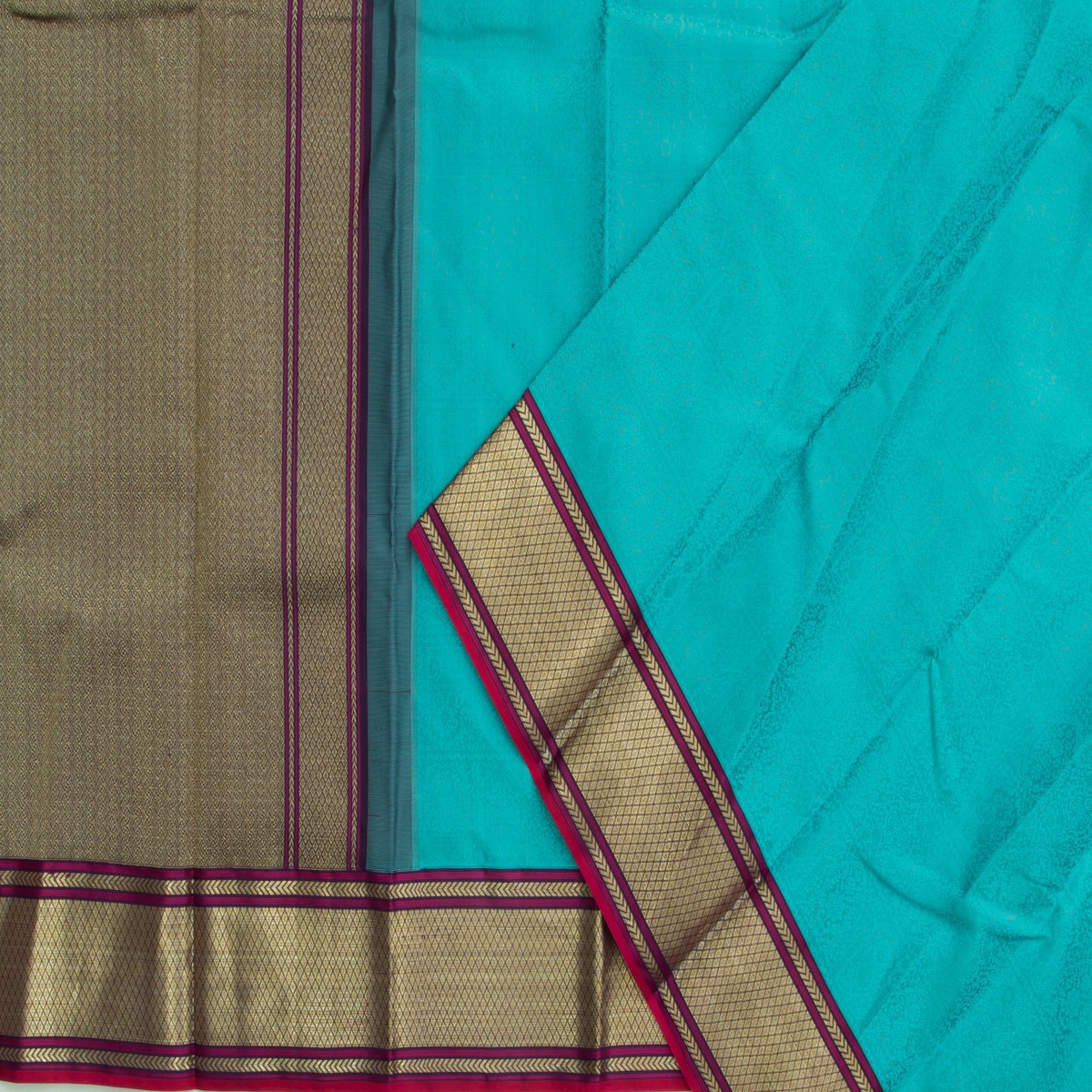 Kanchipuram Silk Jacquard Blue Saree